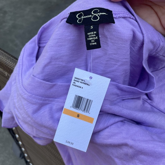 Jessica Simpson NWT Purple Ruffle Short Sleeve Shirt (Small) - Picture 7 of 9
